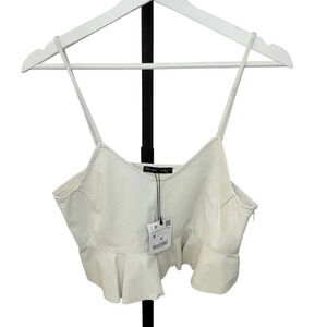 Zara Faux  Leather Crop Top Size Medium